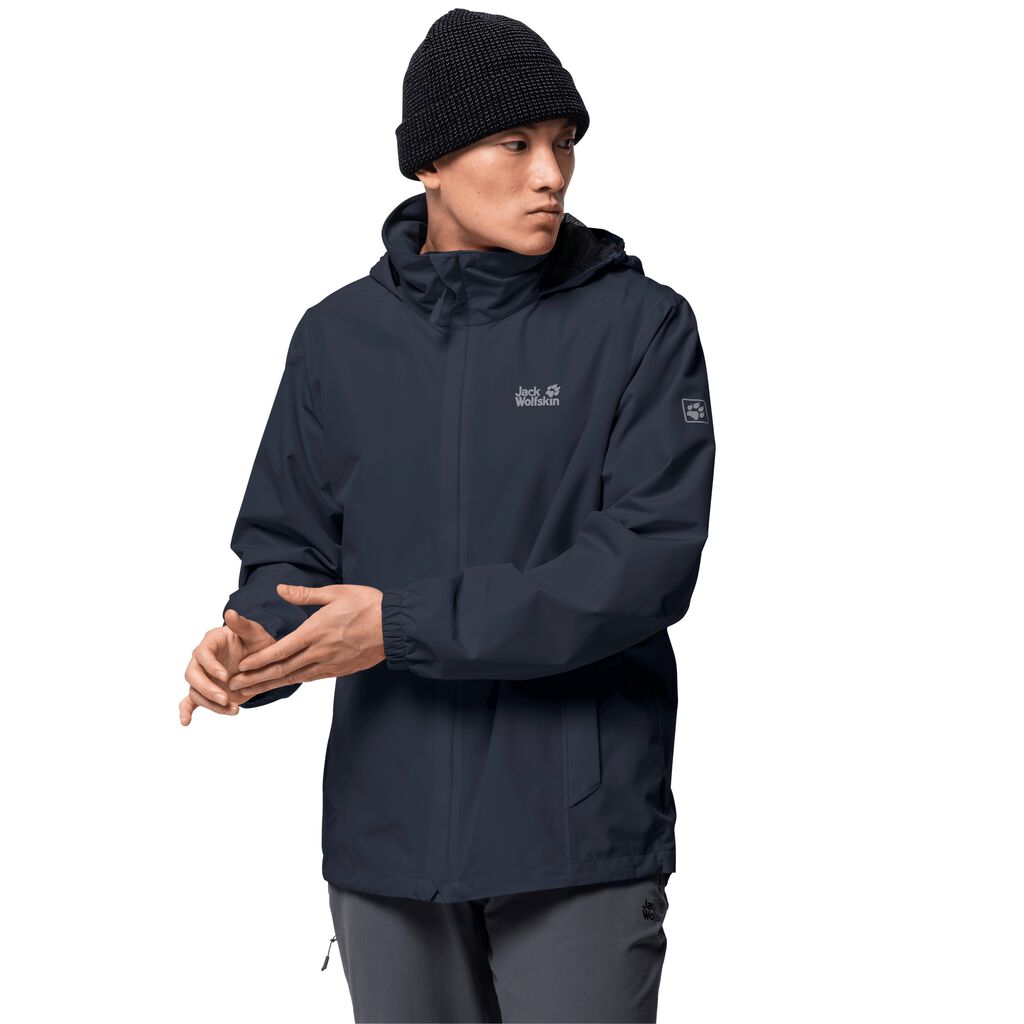 Jack Wolfskin STORMY POINT αδιάβροχο μπουφάν ανδρικα μπλε | GR3702050